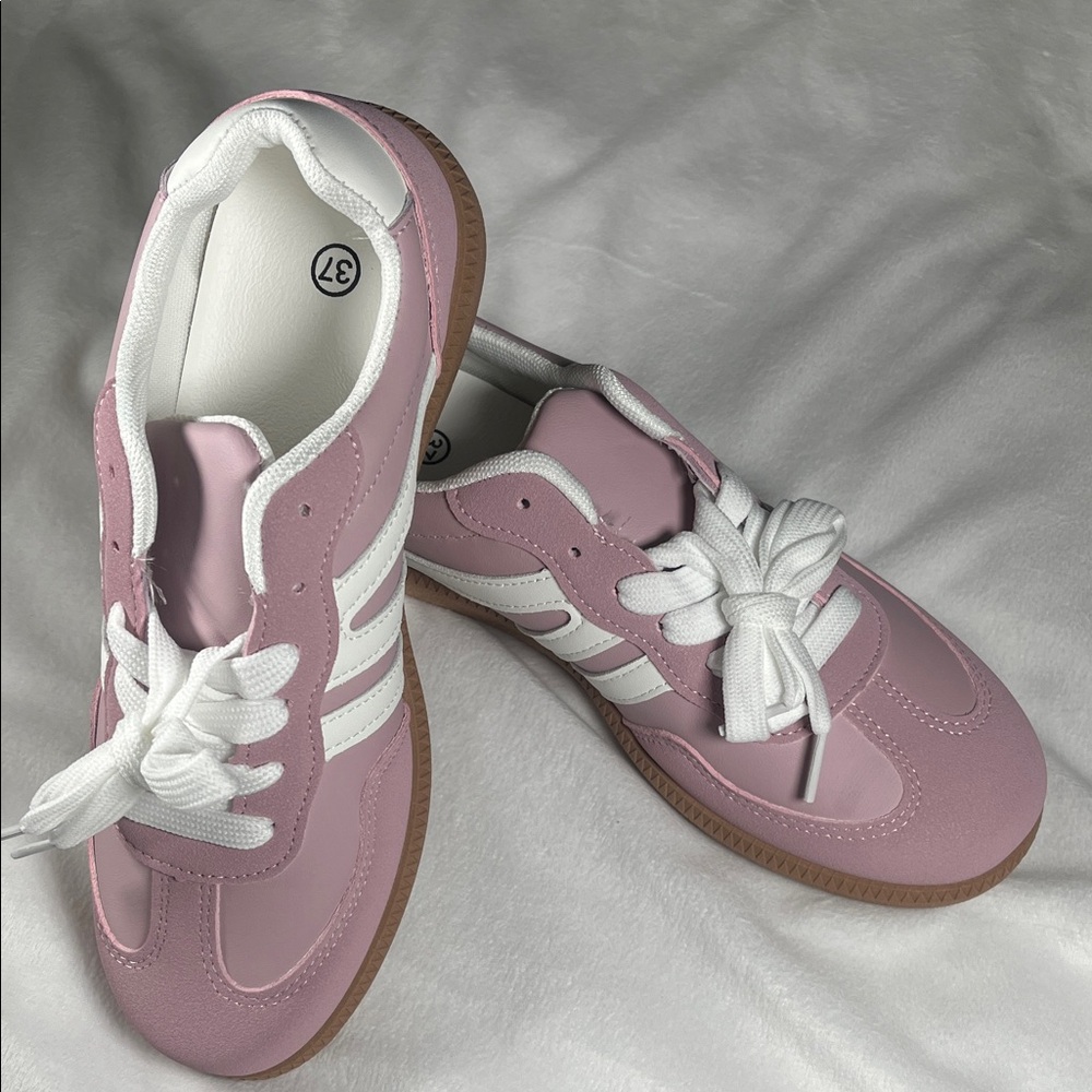 US 6 1/2 Pink and White Sneakers